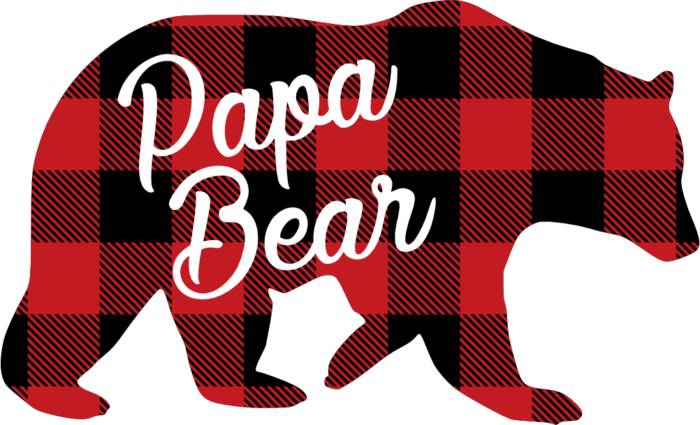 (s232-CC) Bear Family Custom Text Buffalo Plaid