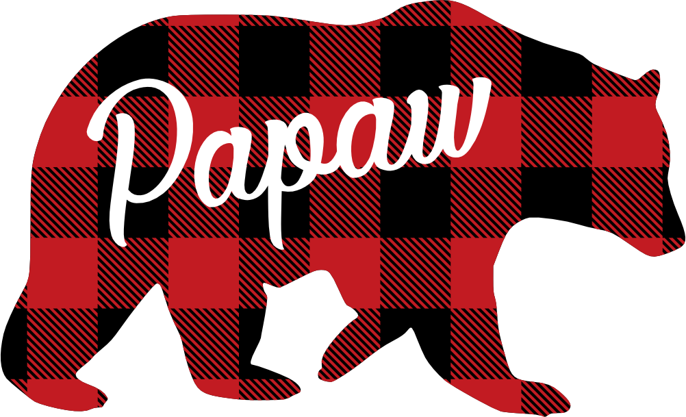 (s232-CC) Bear Family Custom Text Buffalo Plaid