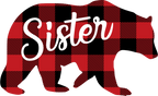 (s232-CC) Bear Family Custom Text Buffalo Plaid