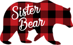 (s232-CC) Bear Family Custom Text Buffalo Plaid