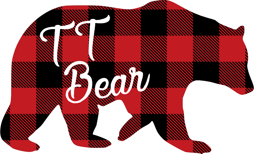 (s232-CC) Bear Family Custom Text Buffalo Plaid