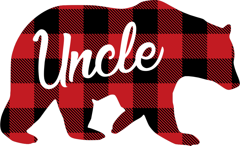 (s232-CC) Bear Family Custom Text Buffalo Plaid