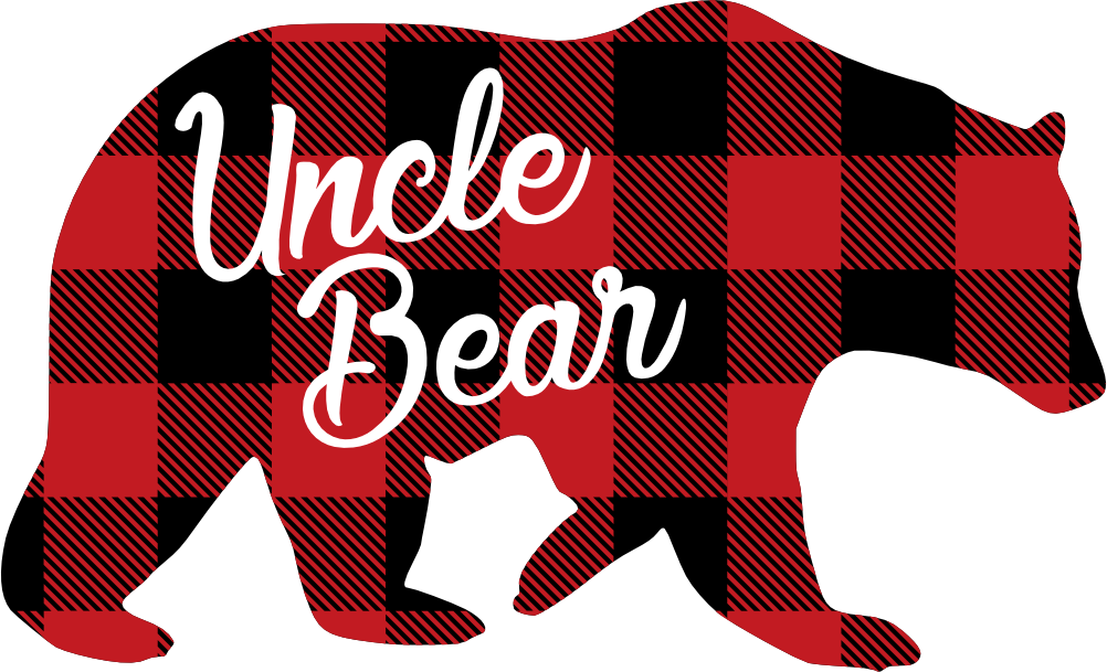 (s232-CC) Bear Family Custom Text Buffalo Plaid