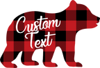 (s232-CC) Bear Family Custom Text Buffalo Plaid