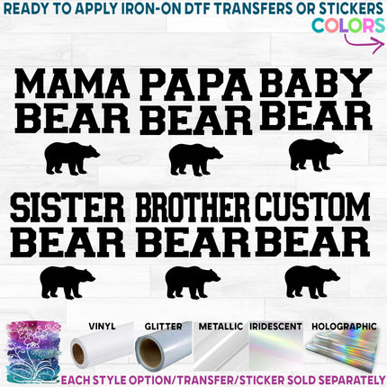 (s232-D) Bear Family Mama Buffalo Plaid Custom Text