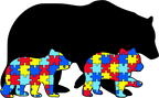 (s232-R2) Mama & 2 Baby Bear Cubs Autism Puzzle