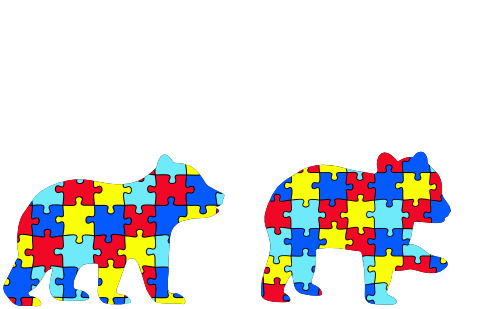 (s232-R2) Mama & 2 Baby Bear Cubs Autism Puzzle