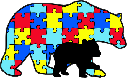 (s232-R4) Autism Puzzle Bear with Cub