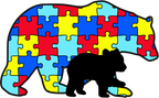 (s232-R4) Autism Puzzle Bear with Cub