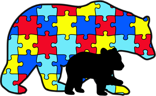 (s232-R4) Autism Puzzle Bear with Cub
