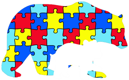 (s232-R4) Autism Puzzle Bear with Cub