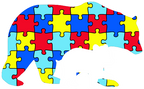 (s232-R4) Autism Puzzle Bear with Cub