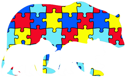 (s232-R5) Autism Puzzle Bear with 2 Cubs