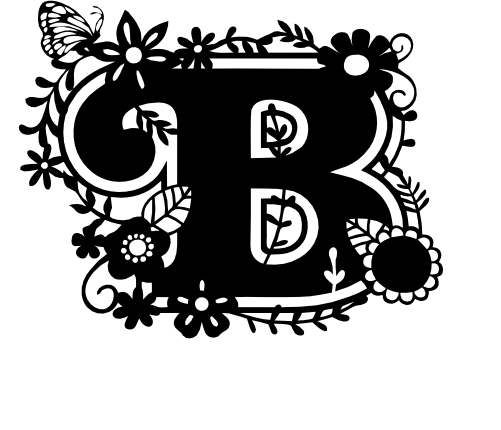 (233-B) Secret Garden Monogram Letter Floral Butterfly