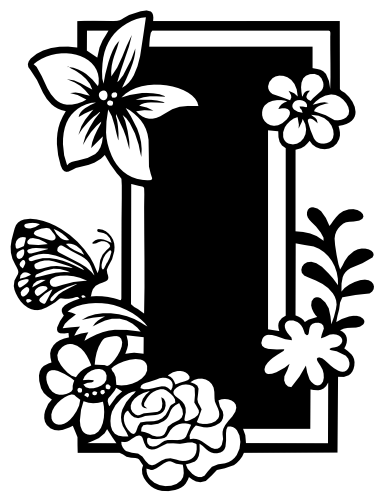 (233-I) Secret Garden Monogram Letter Floral Butterfly