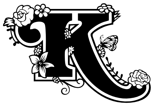 (233-K) Secret Garden Monogram Letter Floral Butterfly