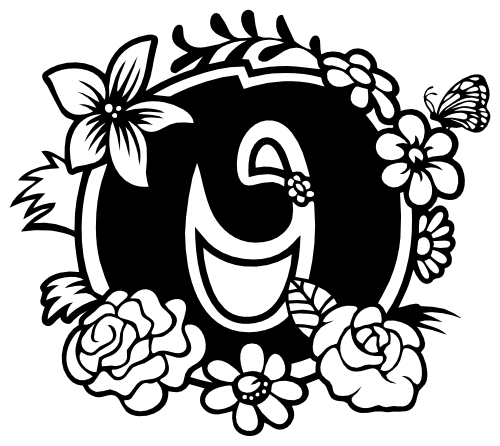 (233-O) Secret Garden Monogram Letter Floral Butterfly