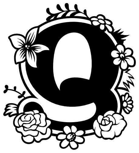 (233-Q) Secret Garden Monogram Letter Floral Butterfly