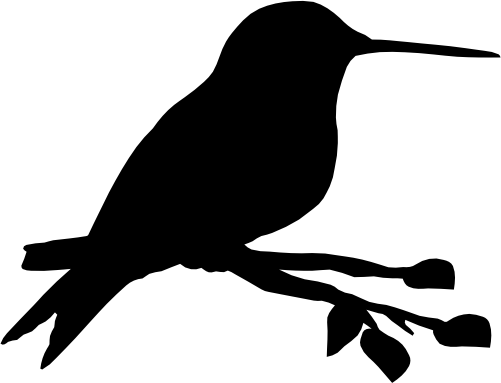 (s023-F) Hummingbird Silhouette