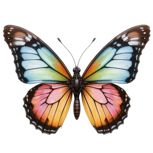 (s024-3Q) Blue Pink Butterfly