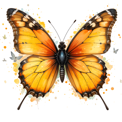 (s024-3Y) Orange Butterfly