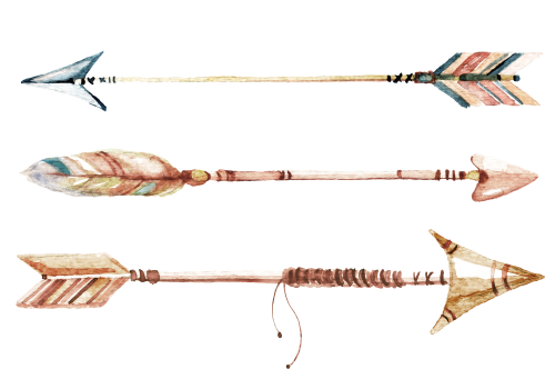 (s240-C) Watercolor Arrows Set or Single
