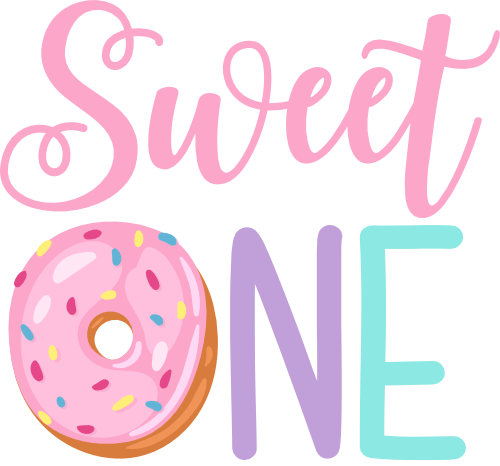 (s242-3B) Sweet One 6 Donut Color Options