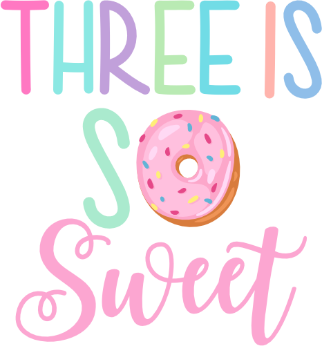 (s242-3B) Three is So Sweet 6 Donut Color Options