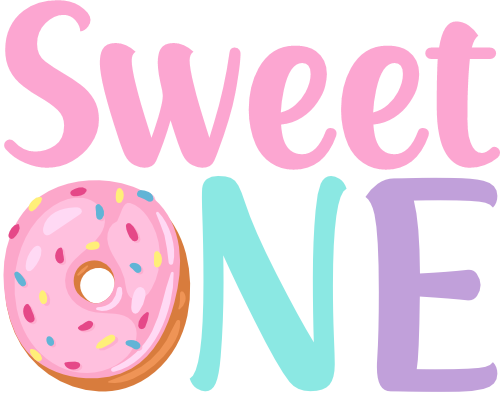 (s242-3C) Sweet One 6 Donut Color Options