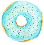 (s242) Watercolor Donut with Sprinkles