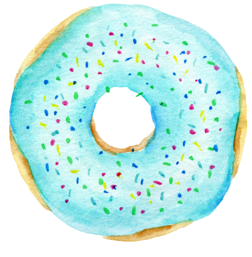 (s242) Watercolor Donut with Sprinkles