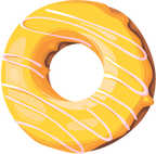(s242) Colorful Glazed Icing Donut