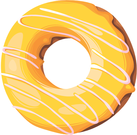 (s242) Colorful Glazed Icing Donut