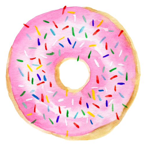 (s242) Watercolor Donut with Sprinkles