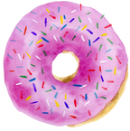 (s242) Watercolor Donut with Sprinkles