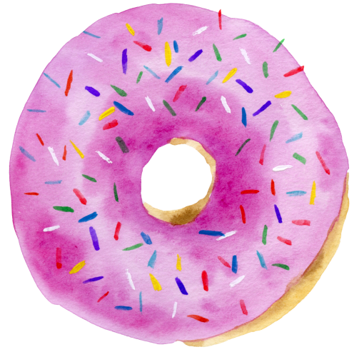 (s242) Watercolor Donut with Sprinkles