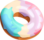 (s242) Colorful Glazed Donut