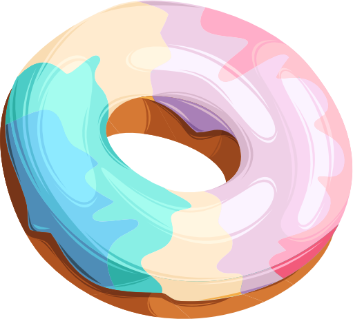 (s242) Colorful Glazed Donut