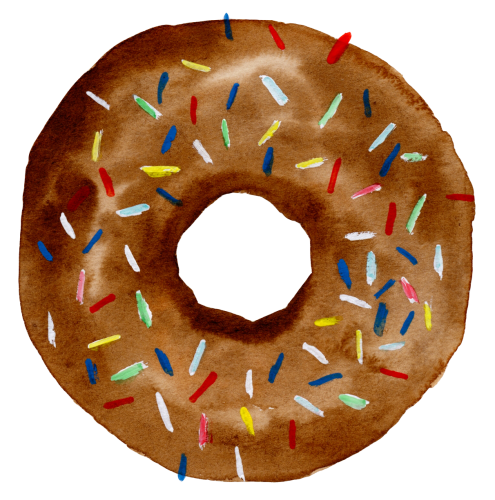 (s242) Watercolor Donut with Sprinkles