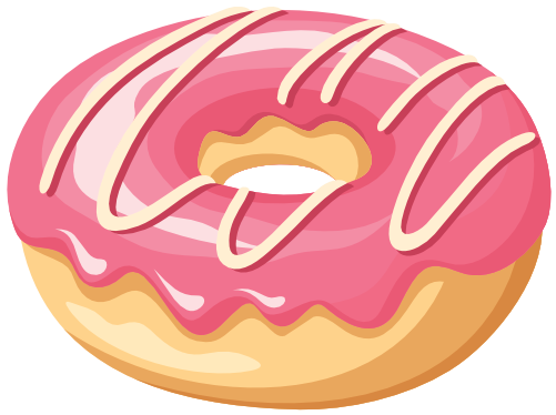 (s242) Colorful Glazed Icing Donut