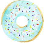 (s242) Watercolor Donut with Sprinkles
