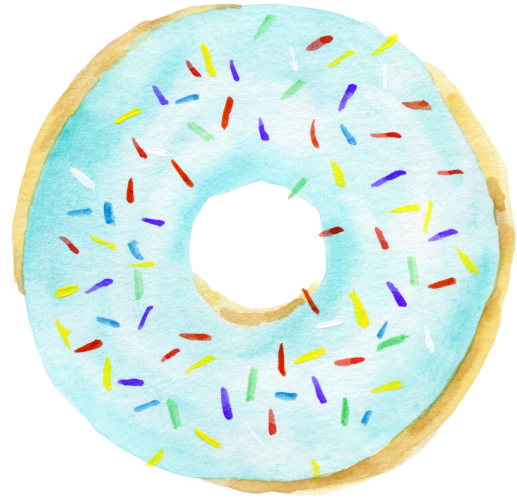 (s242) Watercolor Donut with Sprinkles