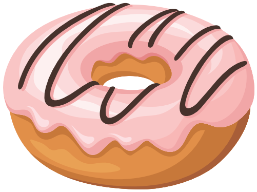 (s242) Colorful Glazed Icing Donut