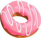 (s242) Colorful Glazed Icing Donut
