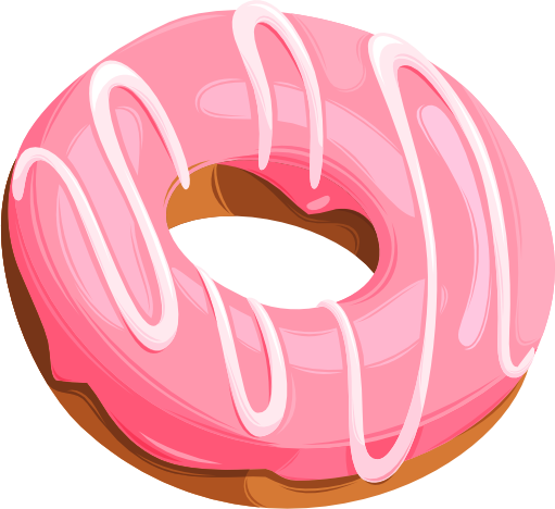 (s242) Colorful Glazed Icing Donut