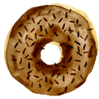 (s242) Watercolor Donut with Sprinkles