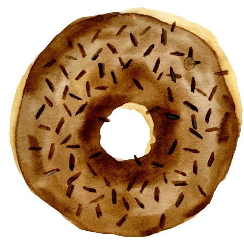 (s242) Watercolor Donut with Sprinkles