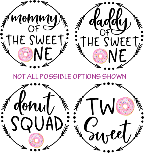 (s242-3D) Family of the Sweet One Custom 82 Donut Style Options