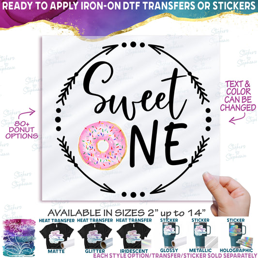 (s242-3D) Family of the Sweet One Custom 82 Donut Style Options