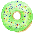 (s242) Watercolor Donut with Sprinkles